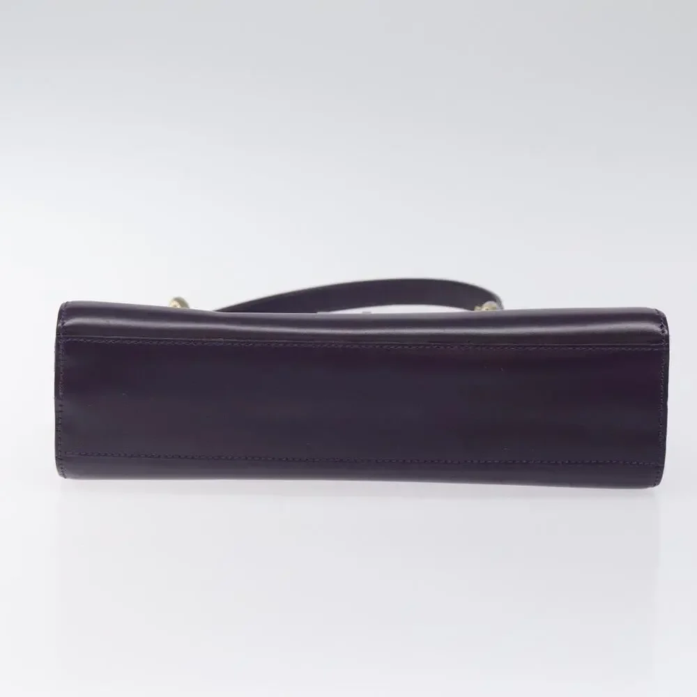 CELINE Hand Bag Leather Purple Gold - Picture 9 of 13